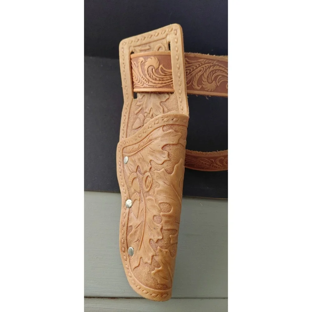 Costume vintage Leather & Plastic Western-style double gun holster belt Cowboy